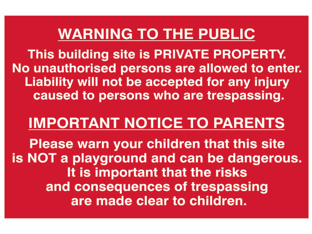 Scan Building Site Warning to Public & Parents - PVC Sign 600 x 400mm 4251