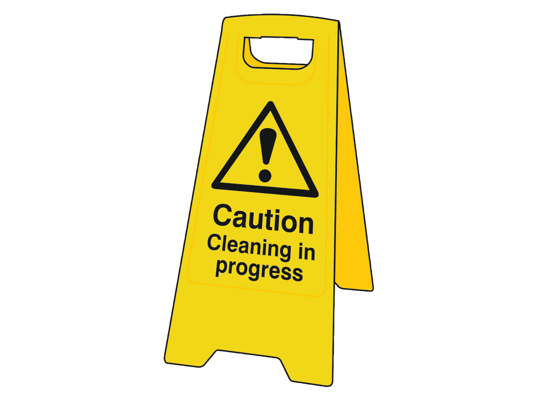 Scan Caution Cleaning In Progress - Heavy Duty 'A' Board 4703