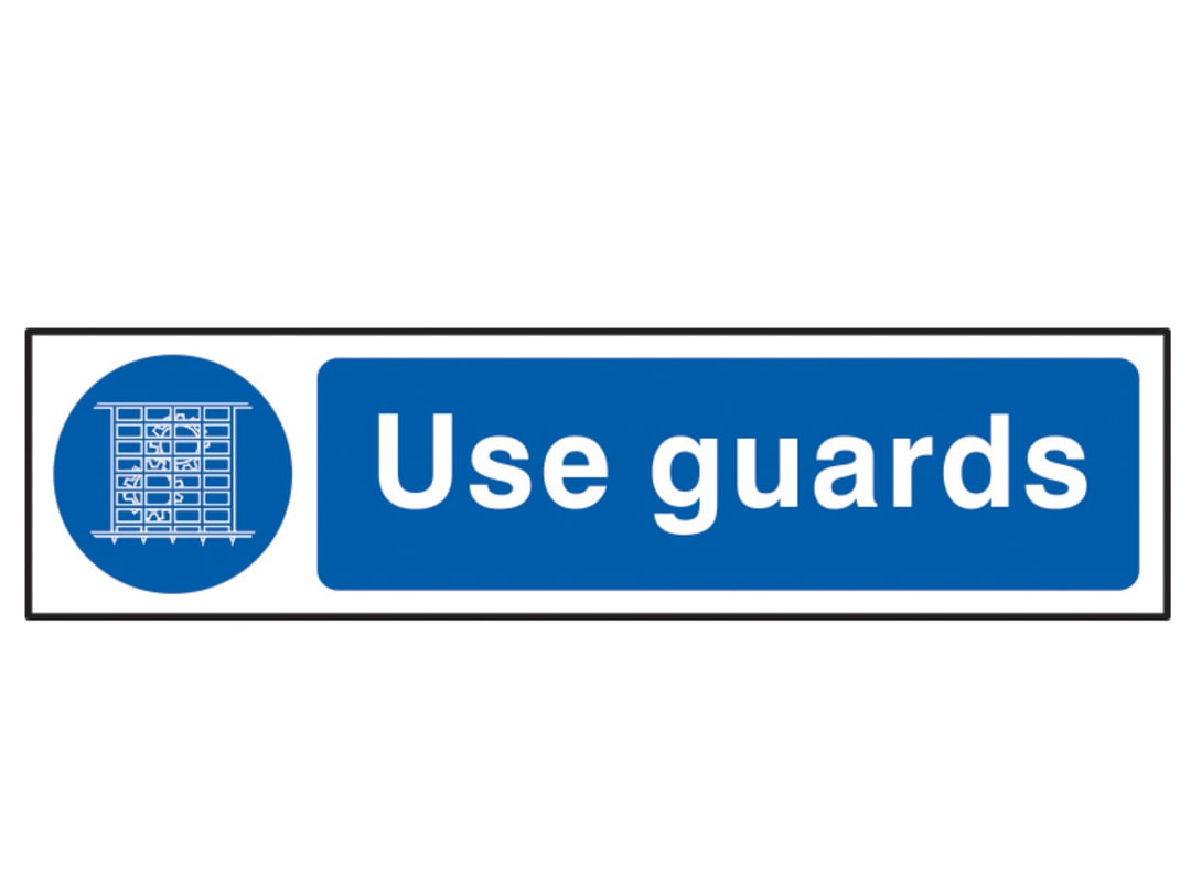 Scan Use Guards - PVC Sign 200 x 50mm 5003
