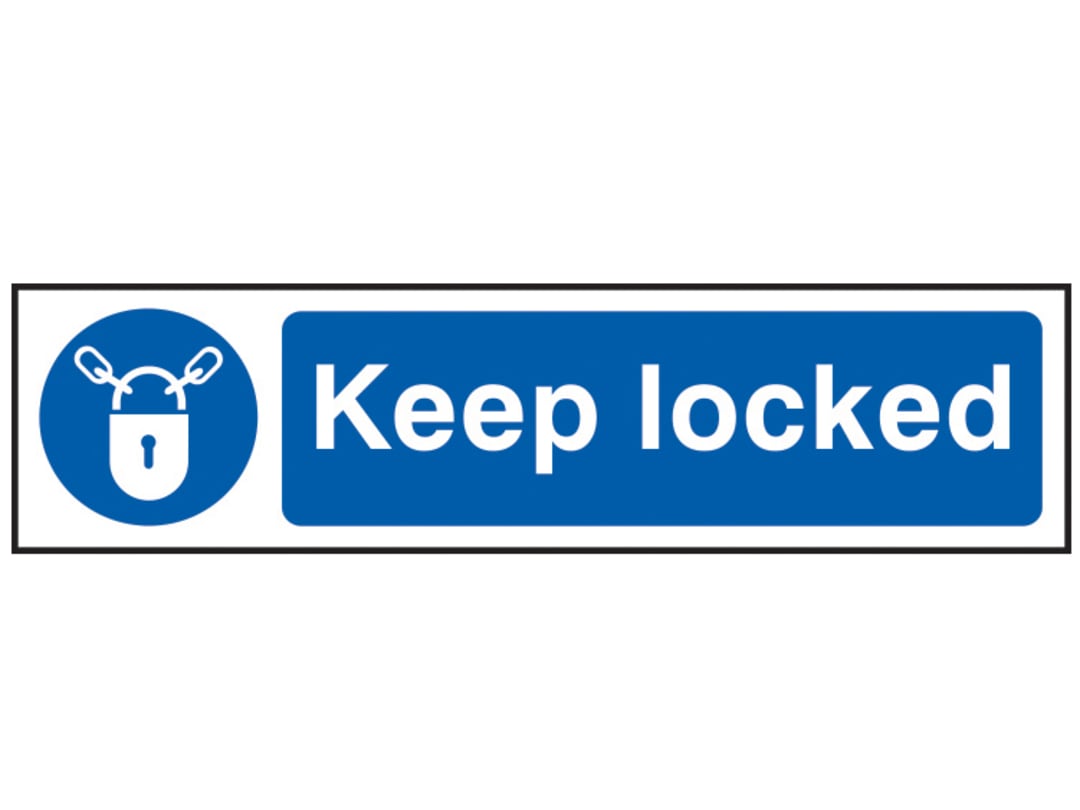 Scan Keep Locked - PVC Sign 200 x 50mm 5011
