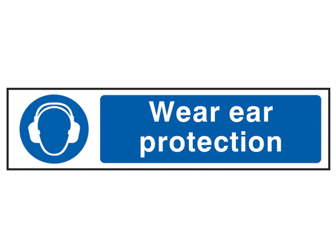 Scan Wear Ear Protection - PVC Sign 200 x 50mm 5016