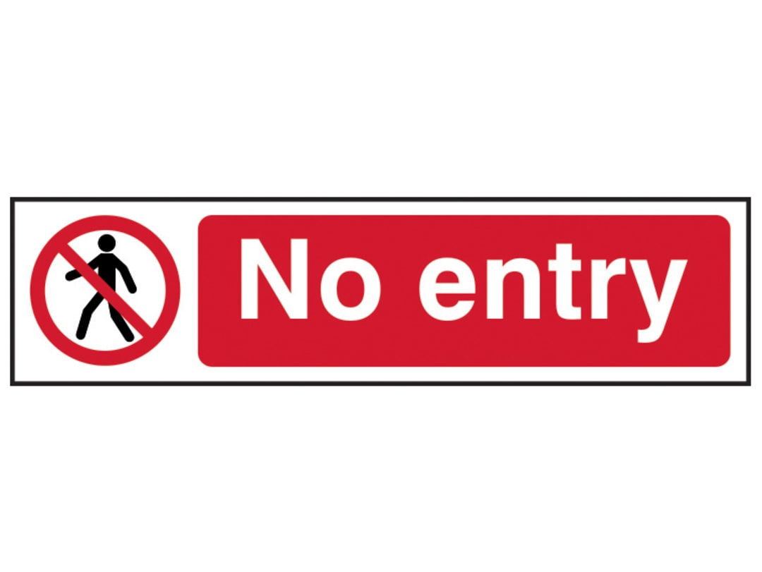 Scan No Entry - PVC Sign 200 x 50mm 5052