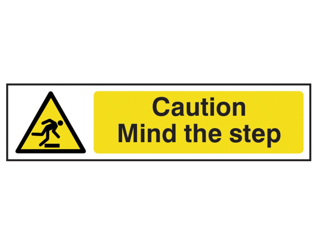 Scan Caution Mind The Step - PVC Sign 200 x 50mm 5109