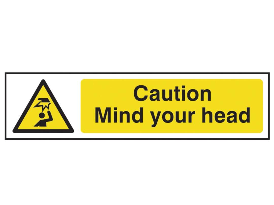 Scan Caution Mind Your Head - PVC Sign 200 x 50mm 5110