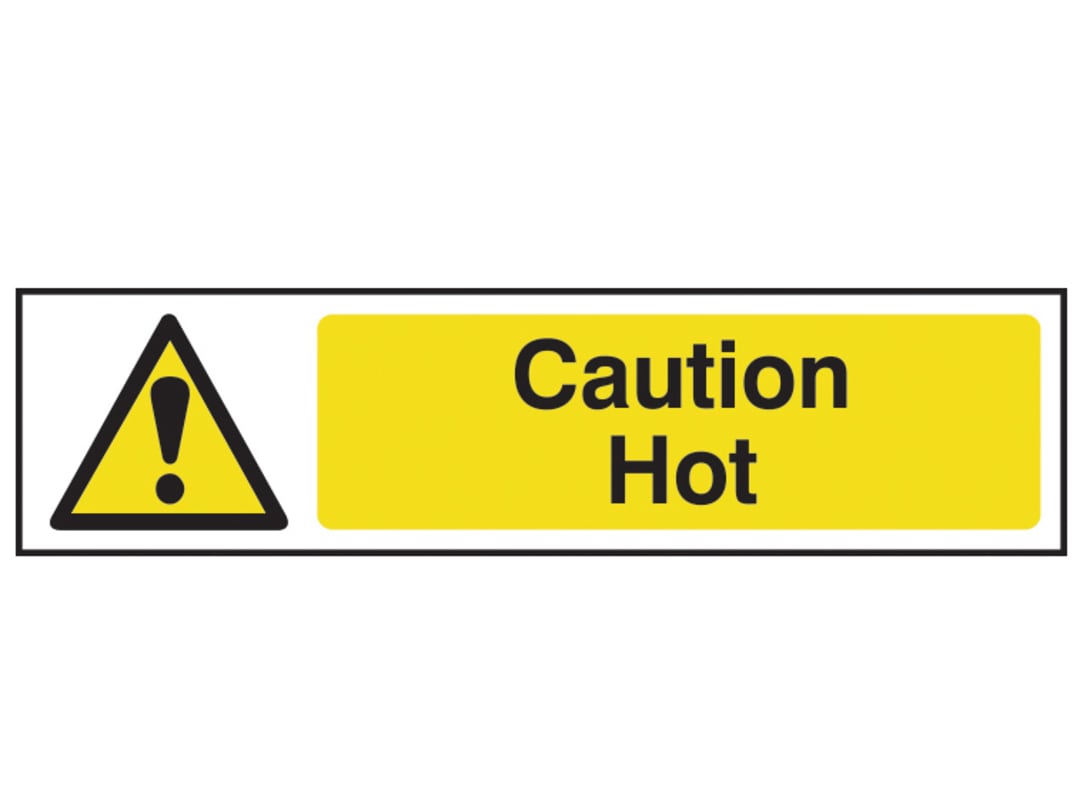Scan Caution Hot - PVC Sign 200 x 50mm 5115