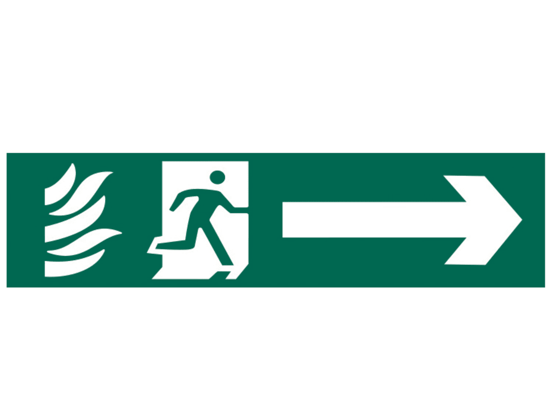 Scan Running Man Arrow Right - PVC Sign 200 x 50mm 5200
