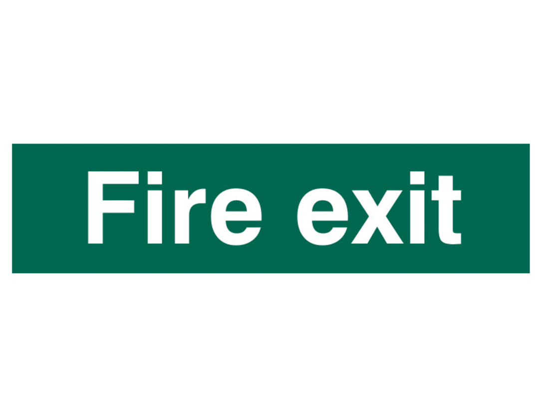Scan Fire Exit Text Only - PVC Sign 200 x 50mm 5204