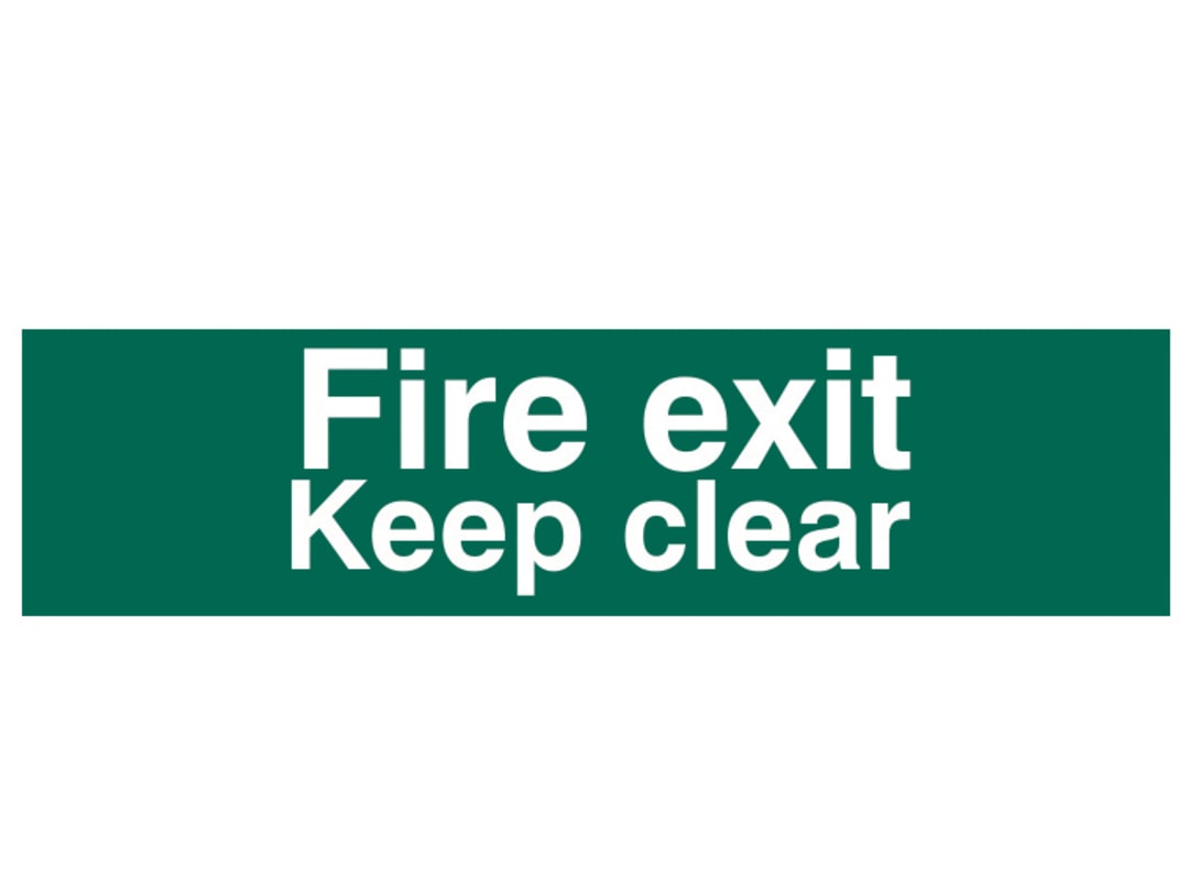 Scan Fire Exit Keep Clear Text Only - PVC Sign 200 x 50mm 5206