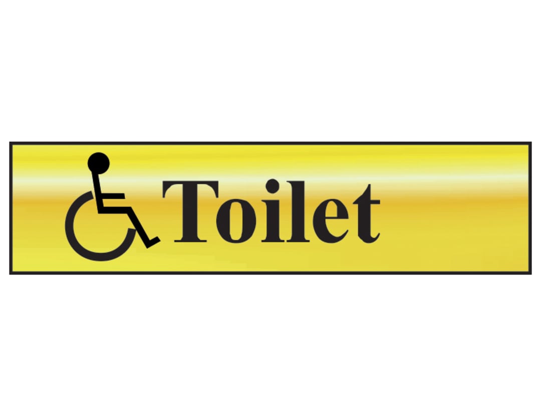 Scan Disabled Toilet - Polished Brass Effect 200 x 50mm 6004