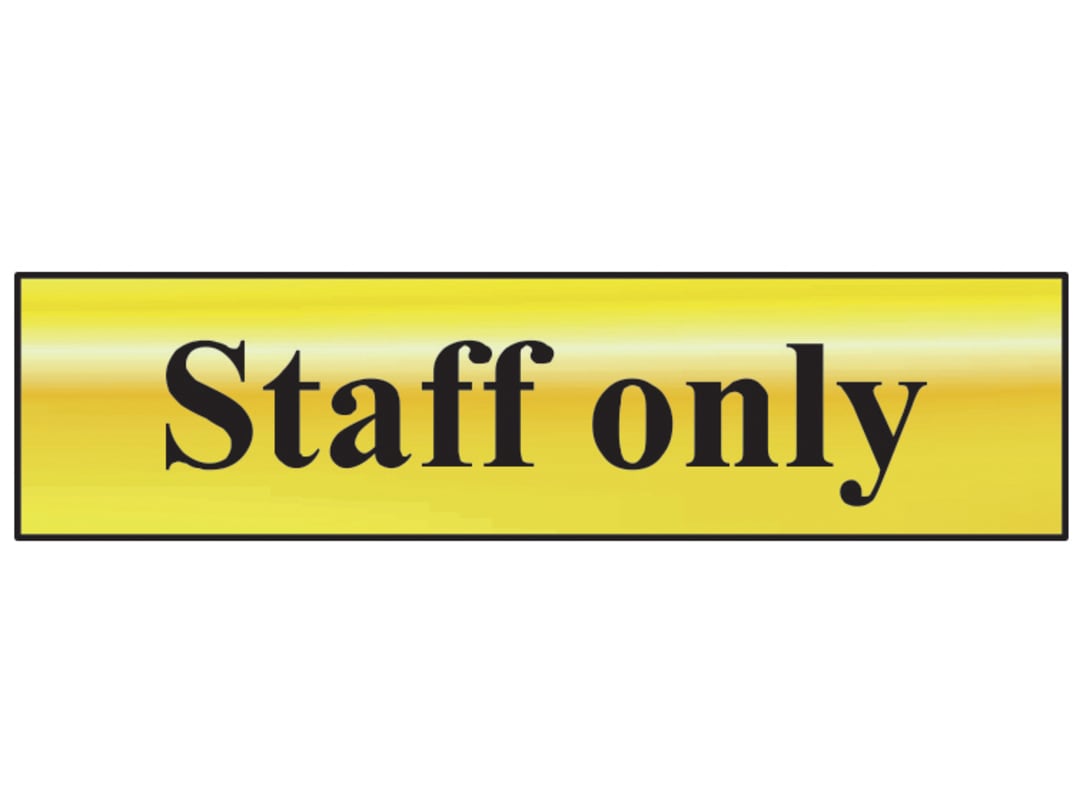 Scan Staff Only - Polished Brass Effect 200 x 50mm 6013