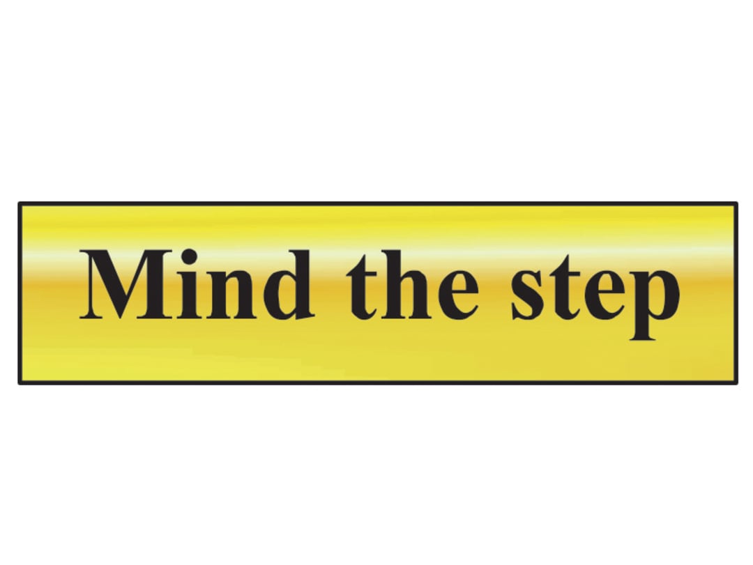 Scan Mind The Step - Polished Brass Effect 200 x 50mm 6029