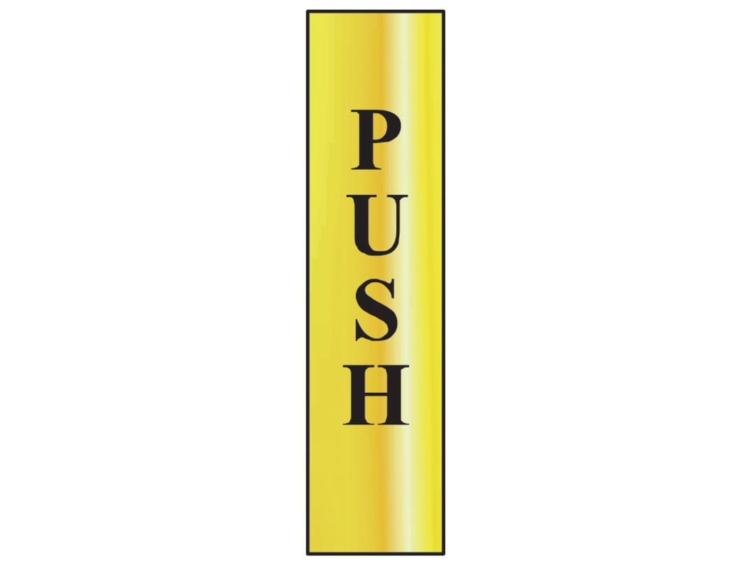 Scan Push Vertical - Polished Brass Effect 50 x 200mm 6032