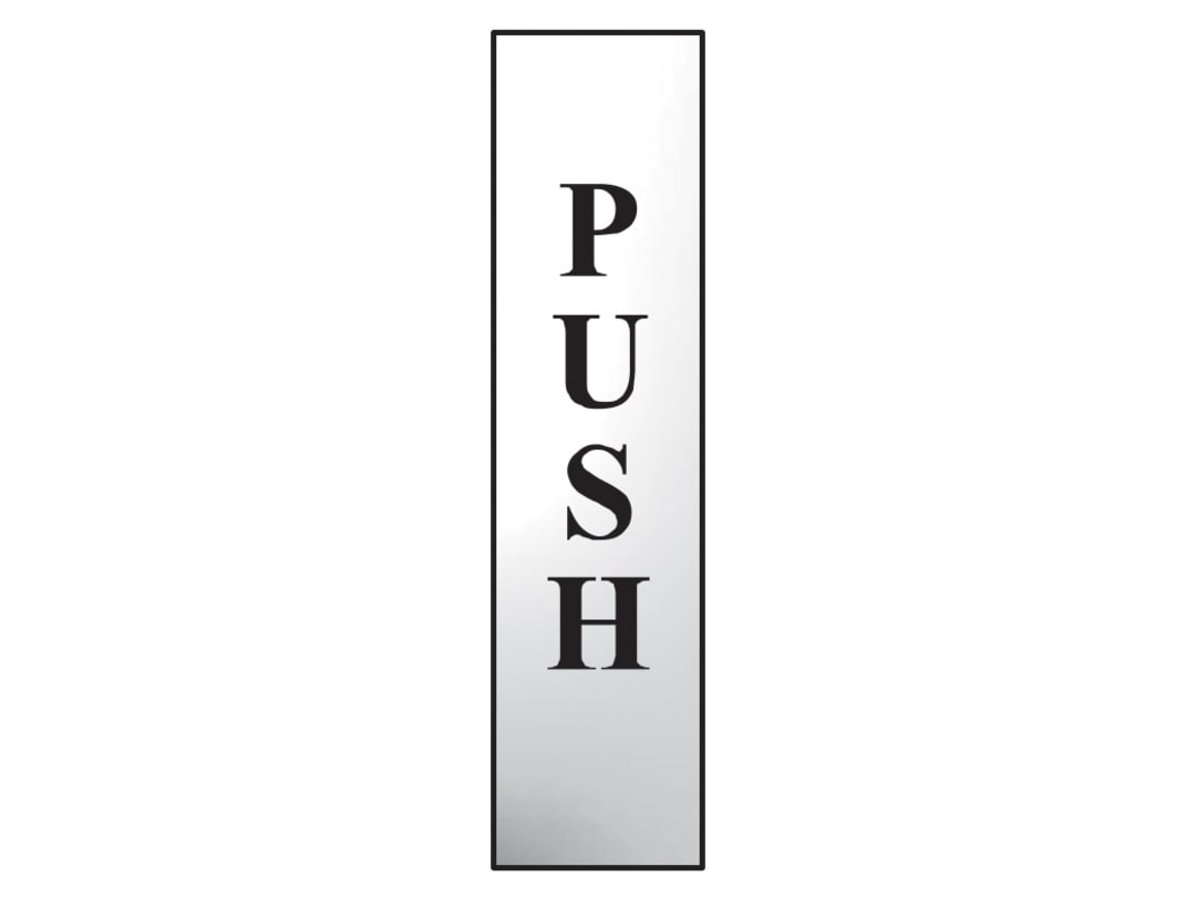 Scan Push Vertical - Polished Chrome Effect 50 x 200mm 6032C