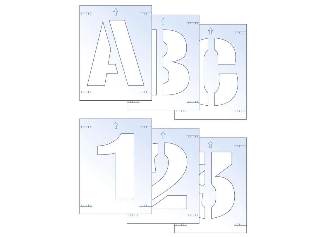 Scan Letter & Number Stencil Kit 50mm 9404
