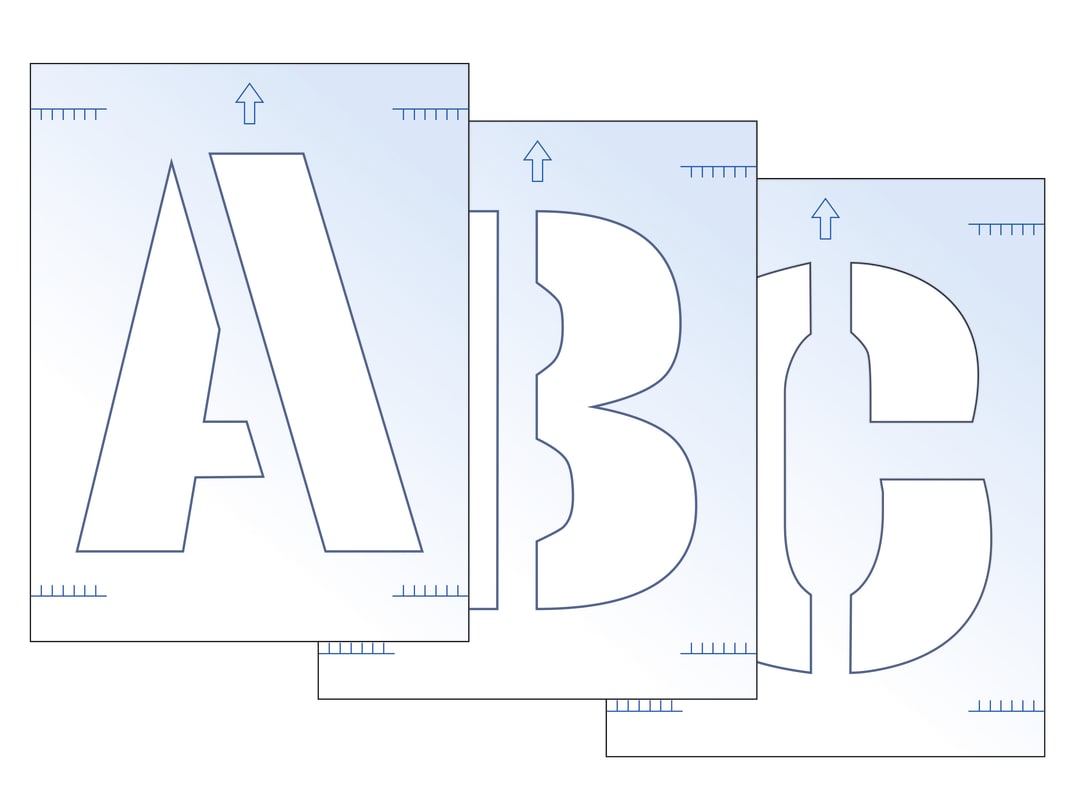 Scan Letter Stencil Kit 300mm 9417