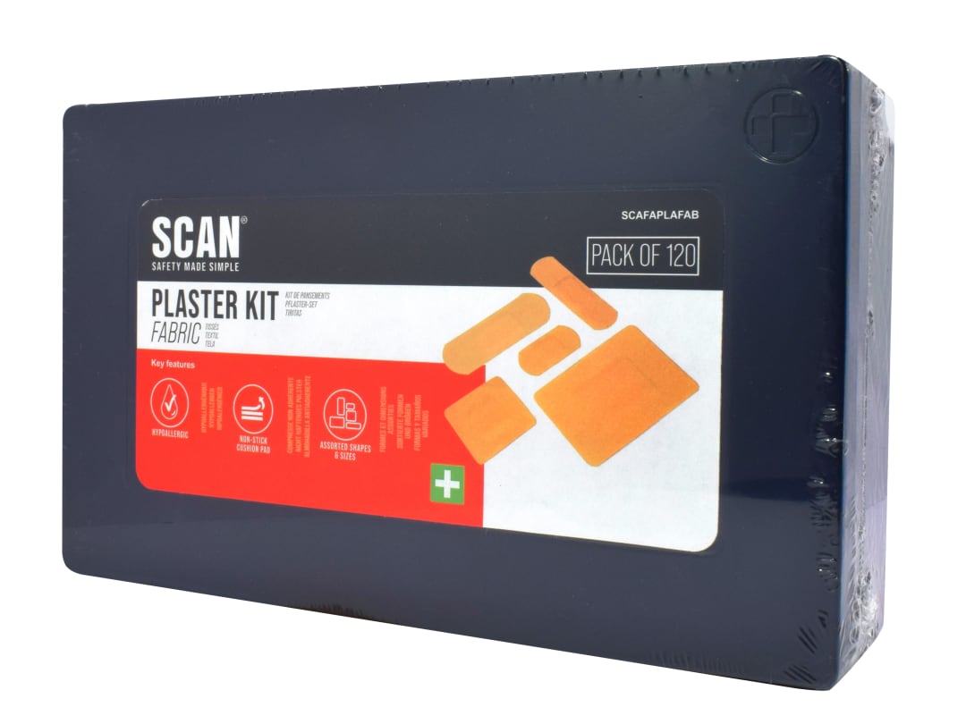 Scan Assorted Hypoallergenic Fabric Plasters 120 SCANFABP