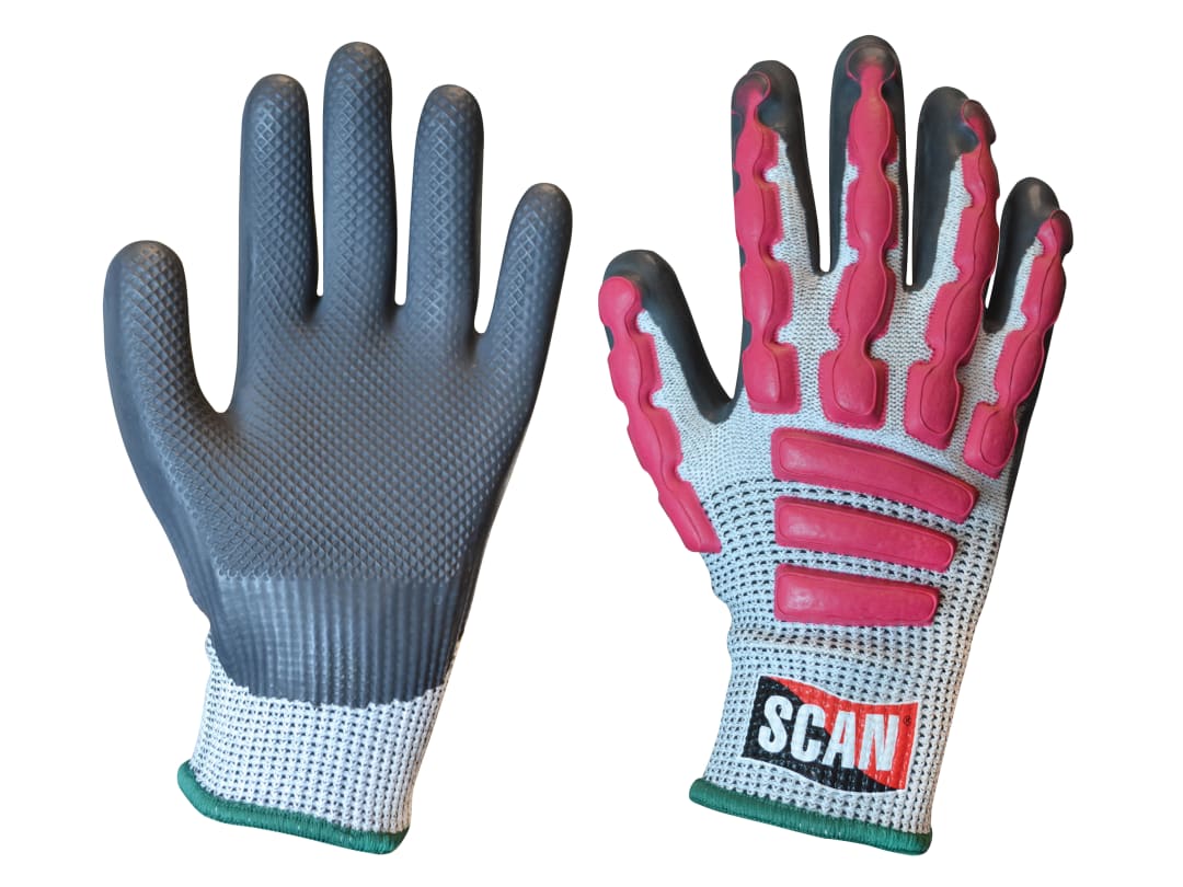 Scan Anti-Impact Latex Cut 5 Gloves - M (Size 8) T5000