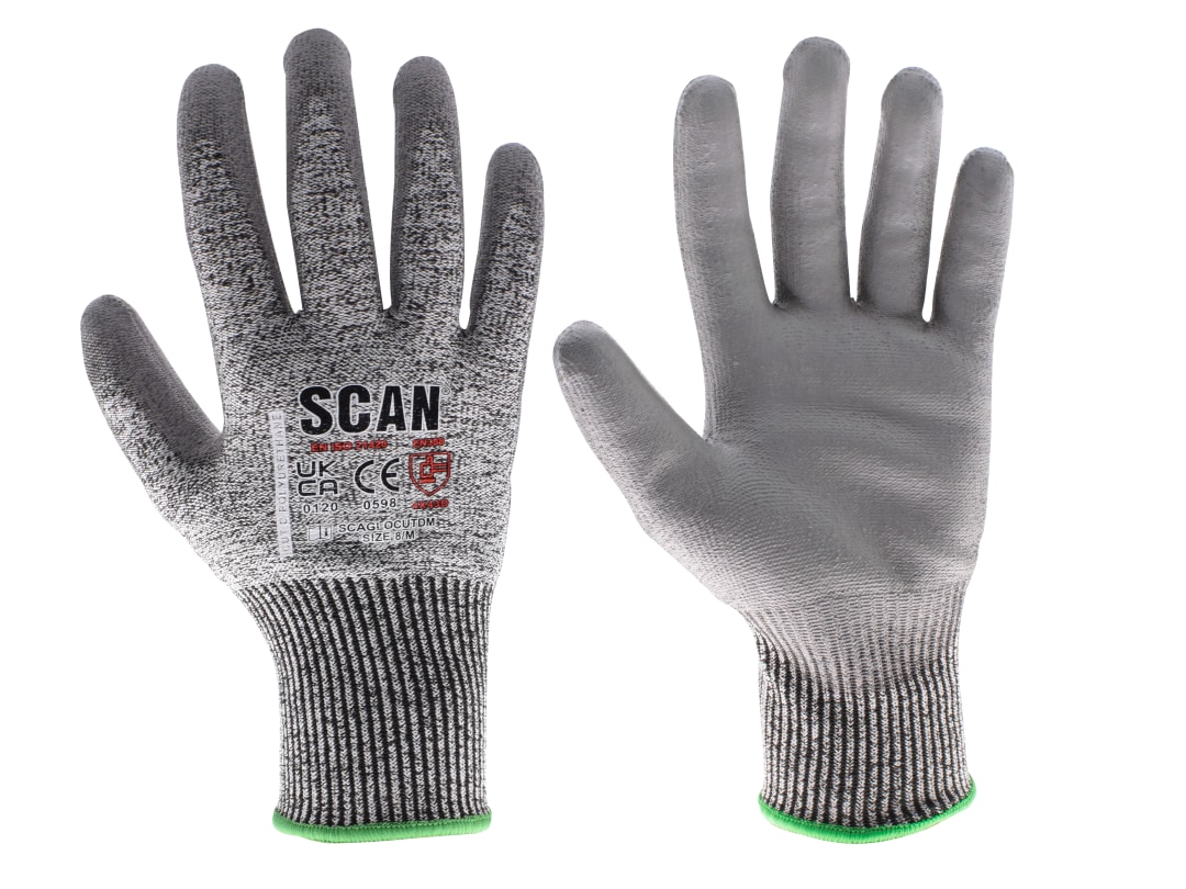 Scan PU Palm Cut D Gloves - L (Size 9) PES3353