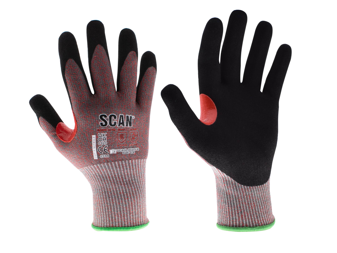 Scan Nitrile Palm Cut F Gloves - M (Size 8) NJC3258DQ