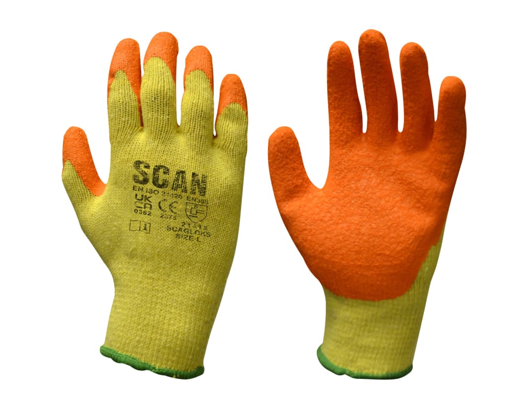 Scan Knitshell Latex Palm Gloves - M (Size 8)