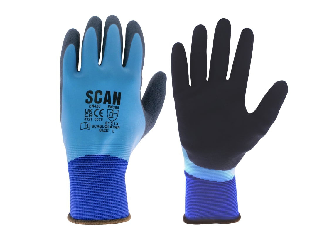 Scan Waterproof Latex Gloves - XL (Size 10) 2ARK64L-36