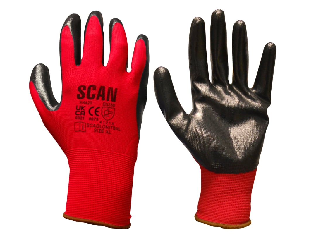Scan Nitrile Coated Knitted Gloves - L (Size 9) 2ANK33L-24
