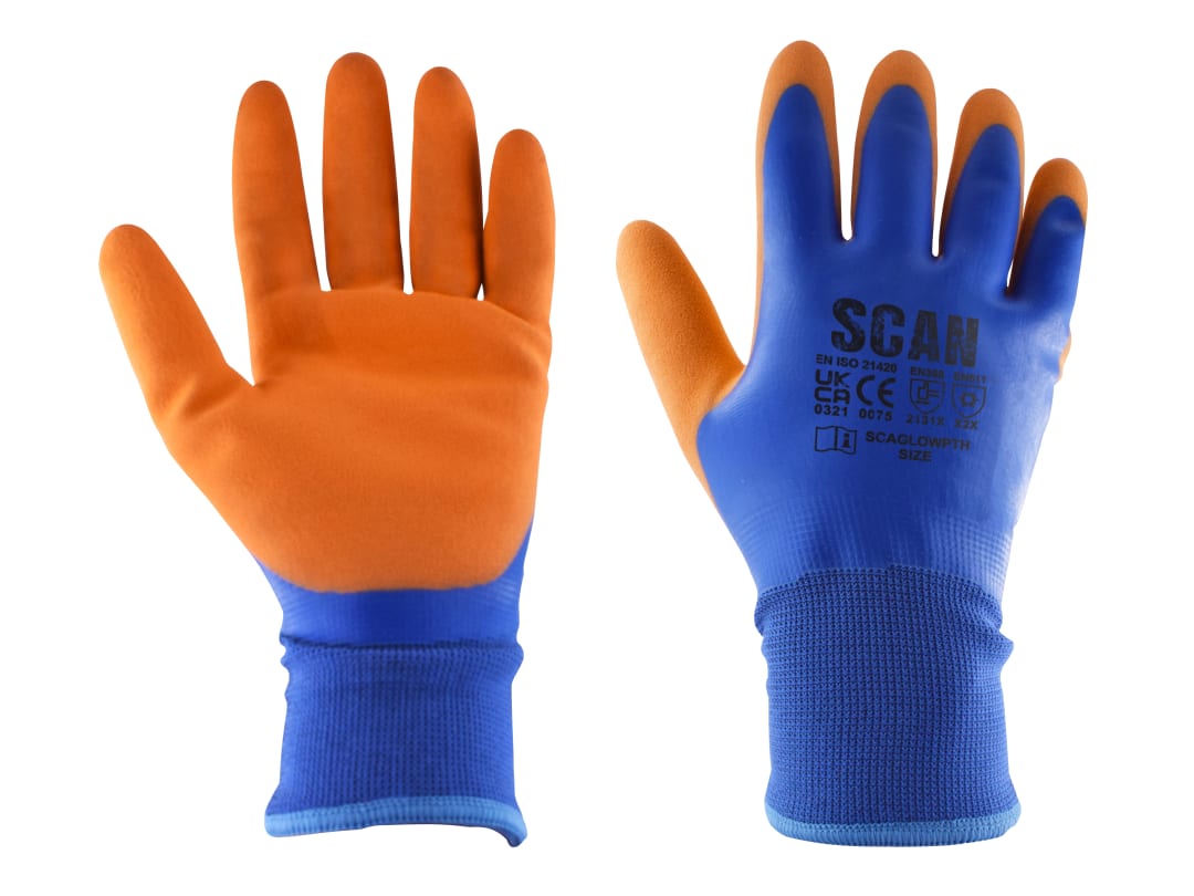 Scan Thermal Waterproof Latex Coated Gloves - XL (Size 10) W2101
