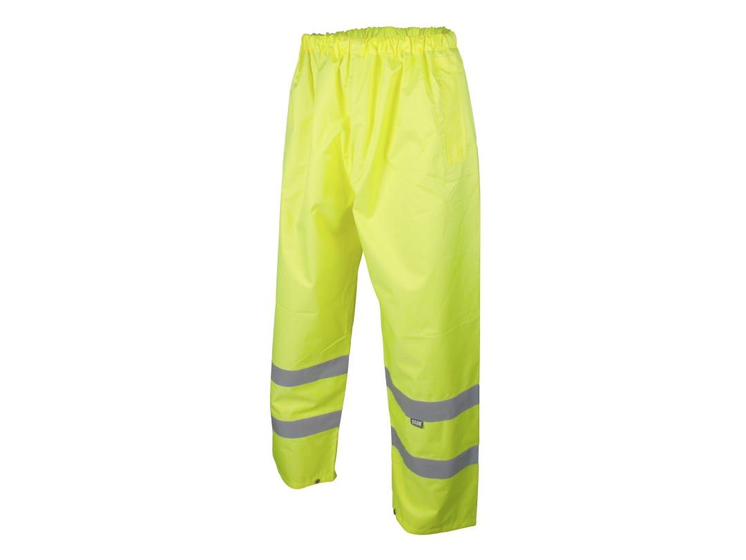 Scan Hi-Vis Yellow Motorway Trousers - L (40in) UC807
