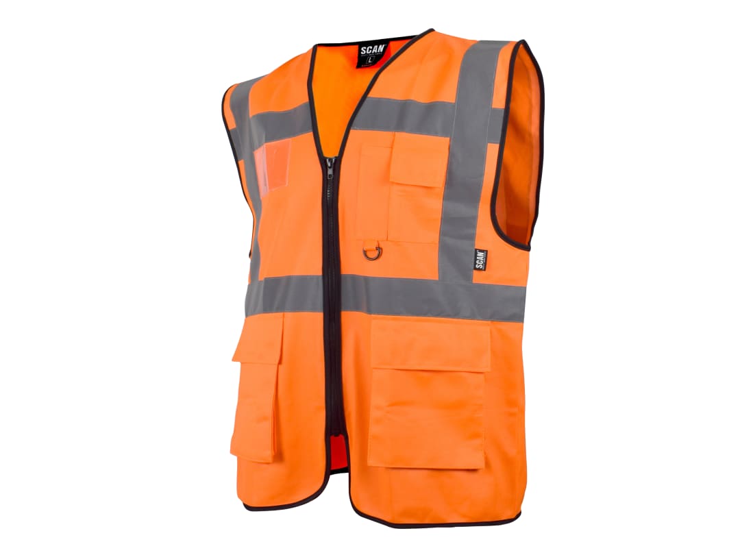 Scan Hi-Vis Utility Orange Waistcoat - L (44in) SFV09-O