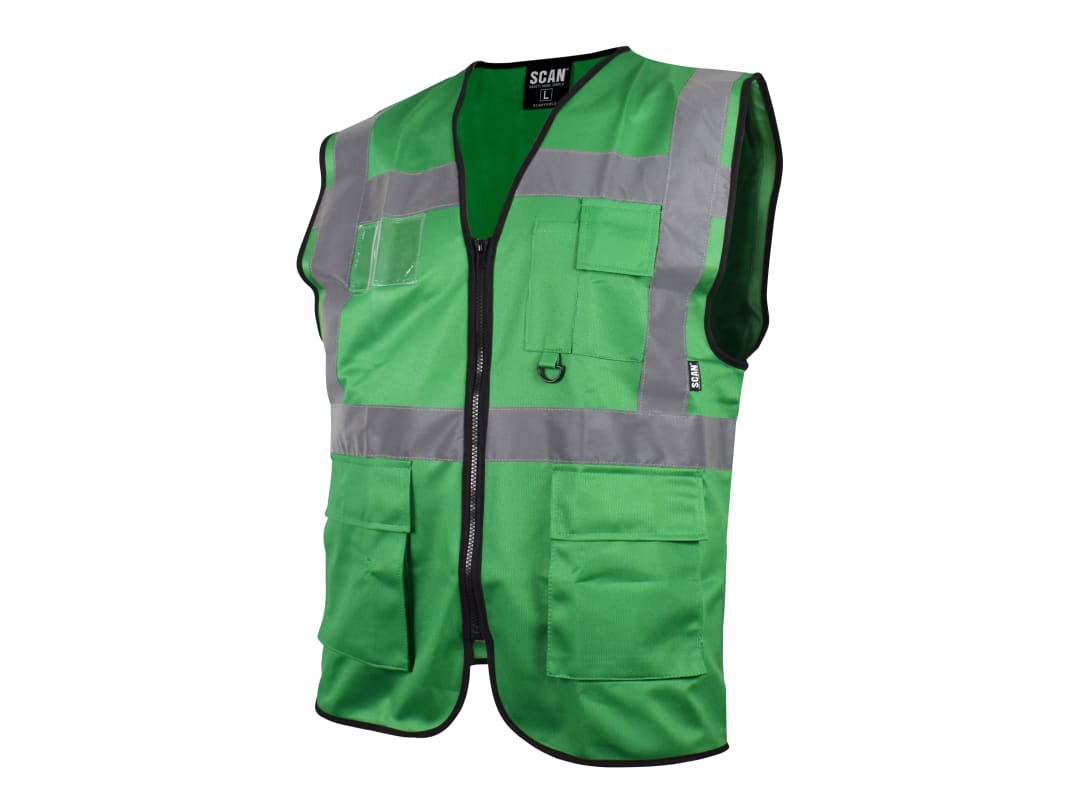 Scan Hi-Vis Utility Green Waistcoat - M (41in) SFV09 - G