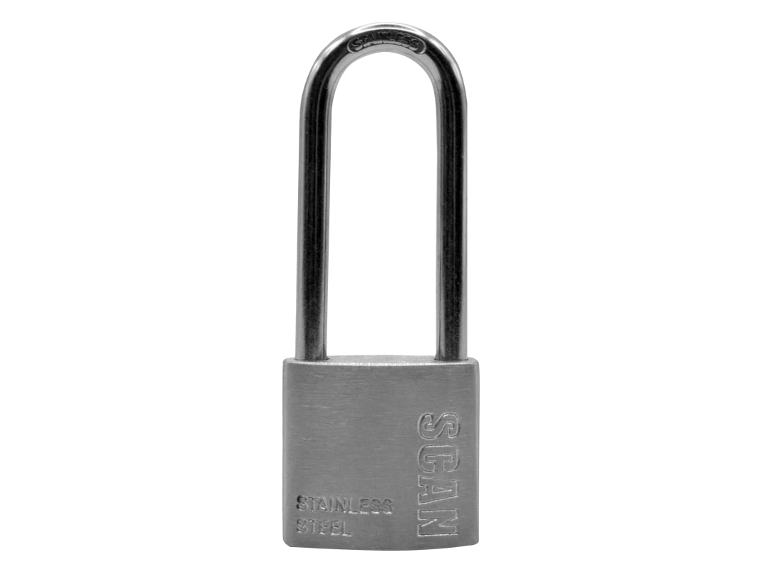 Scan Stainless Steel Padlock 32mm Long Shackle ZB111-32L