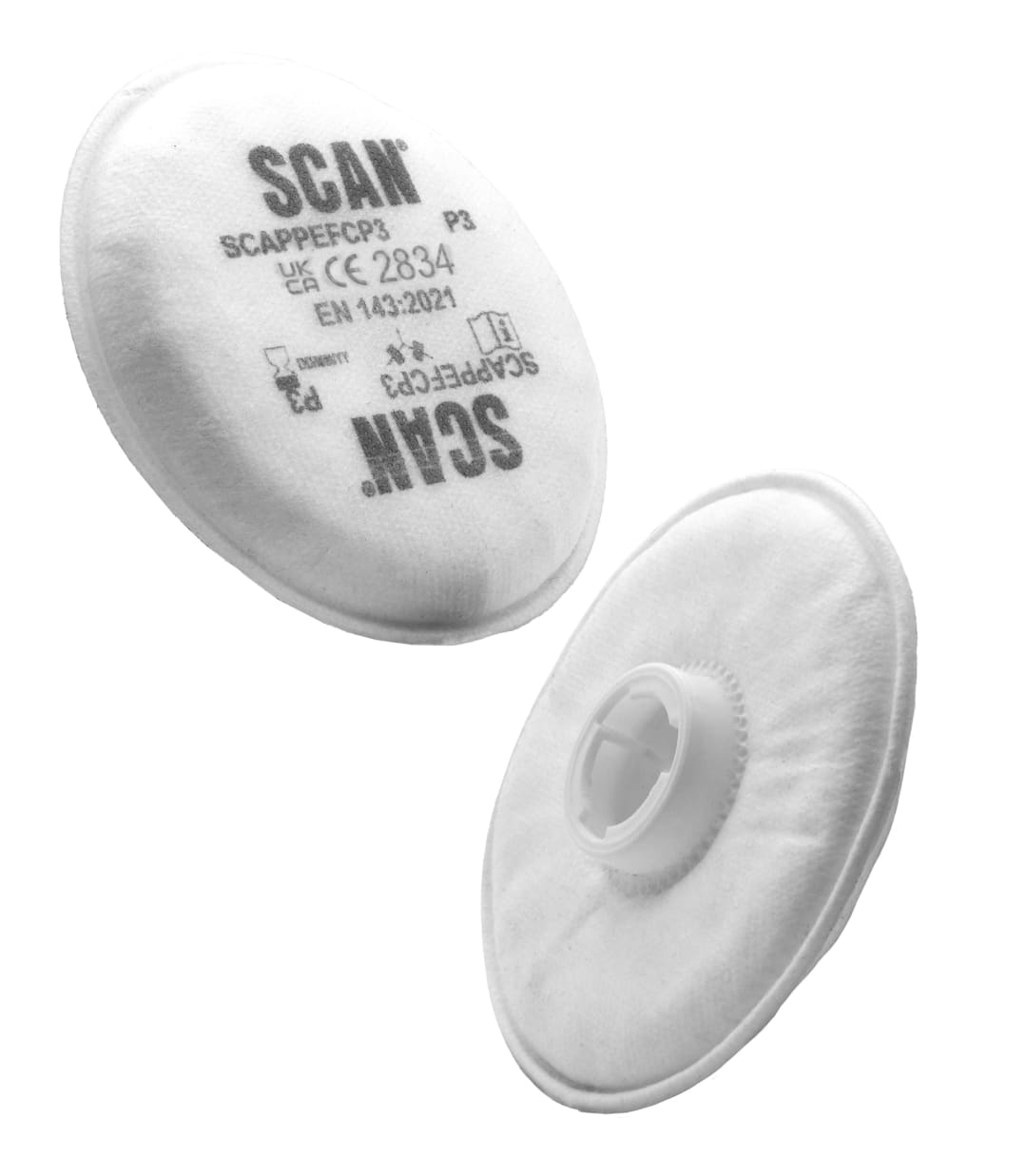 Scan Twin Half Mask P3 Particle Filter Cartridge (Pack of 2) FP200-3