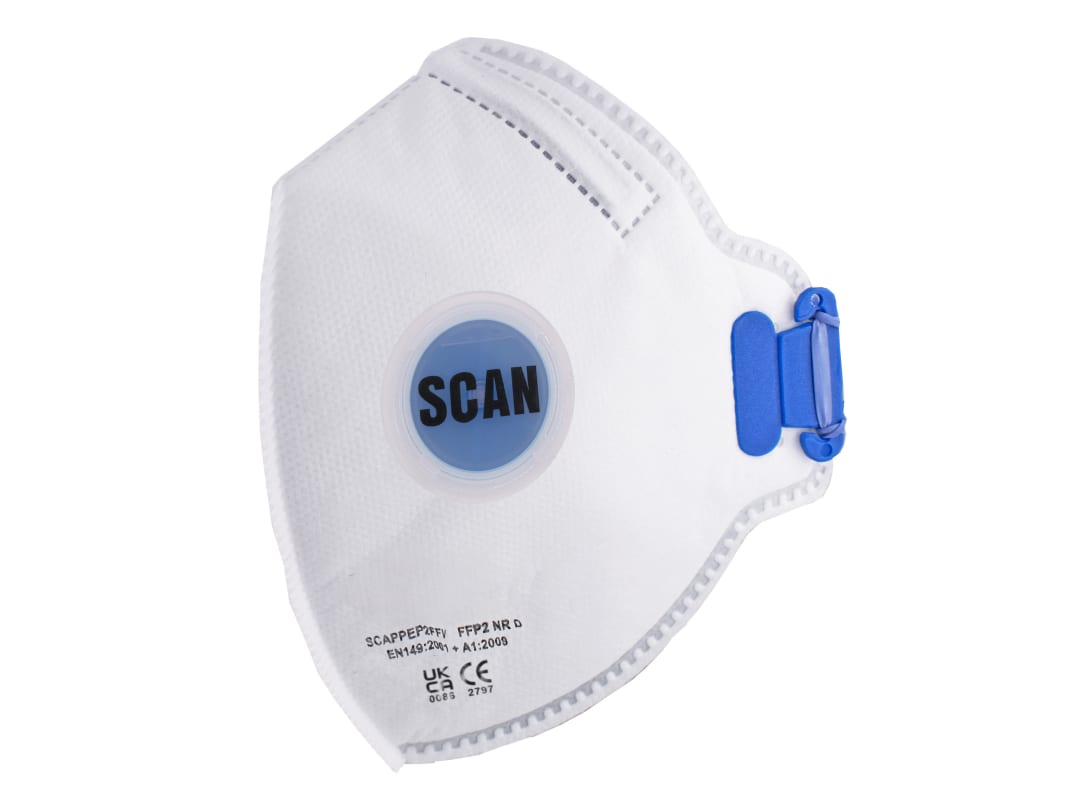 Scan Fold Flat Disposable Mask Valved FP2 Protection (Pack 3) DTC3X-F FFP2