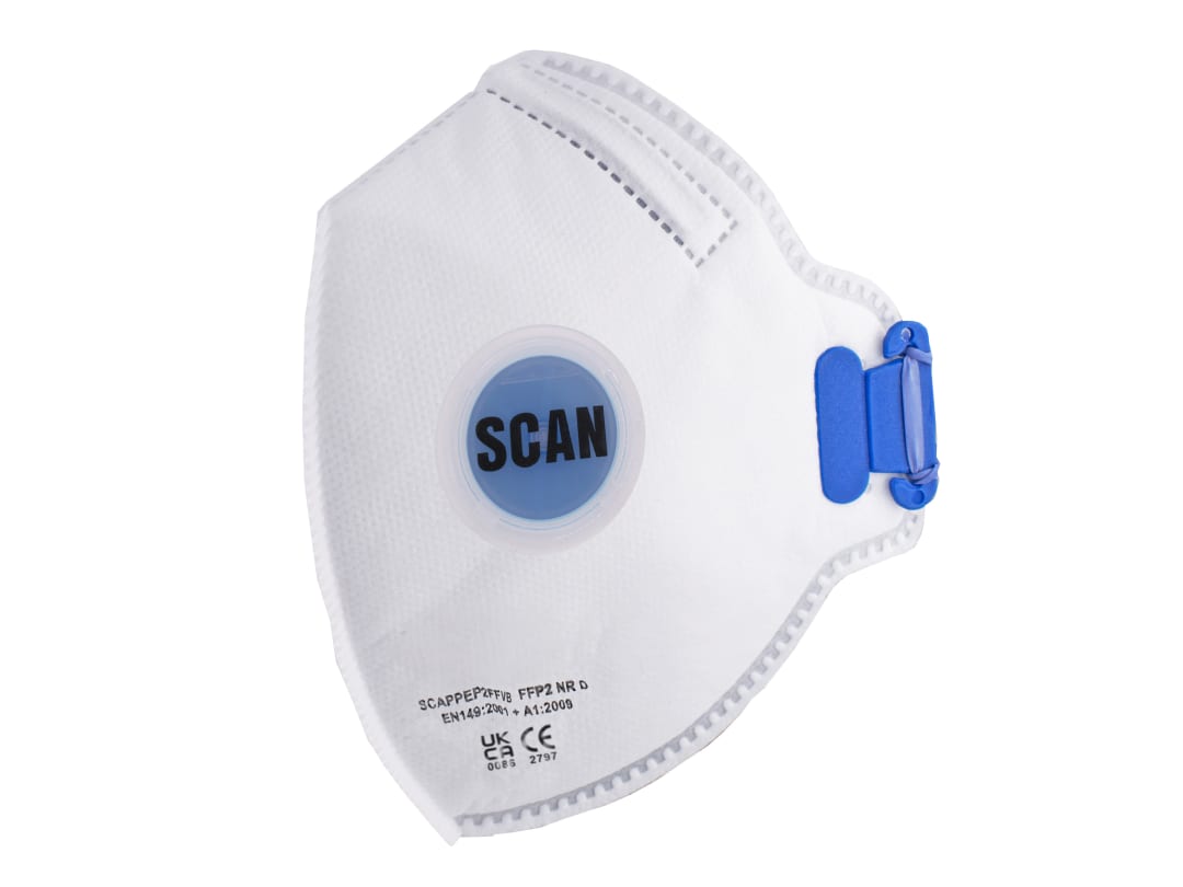 Scan Fold Flat Disposable Mask Valved FP2 Protection (Pack 10) DTC3X-F FFP2 10