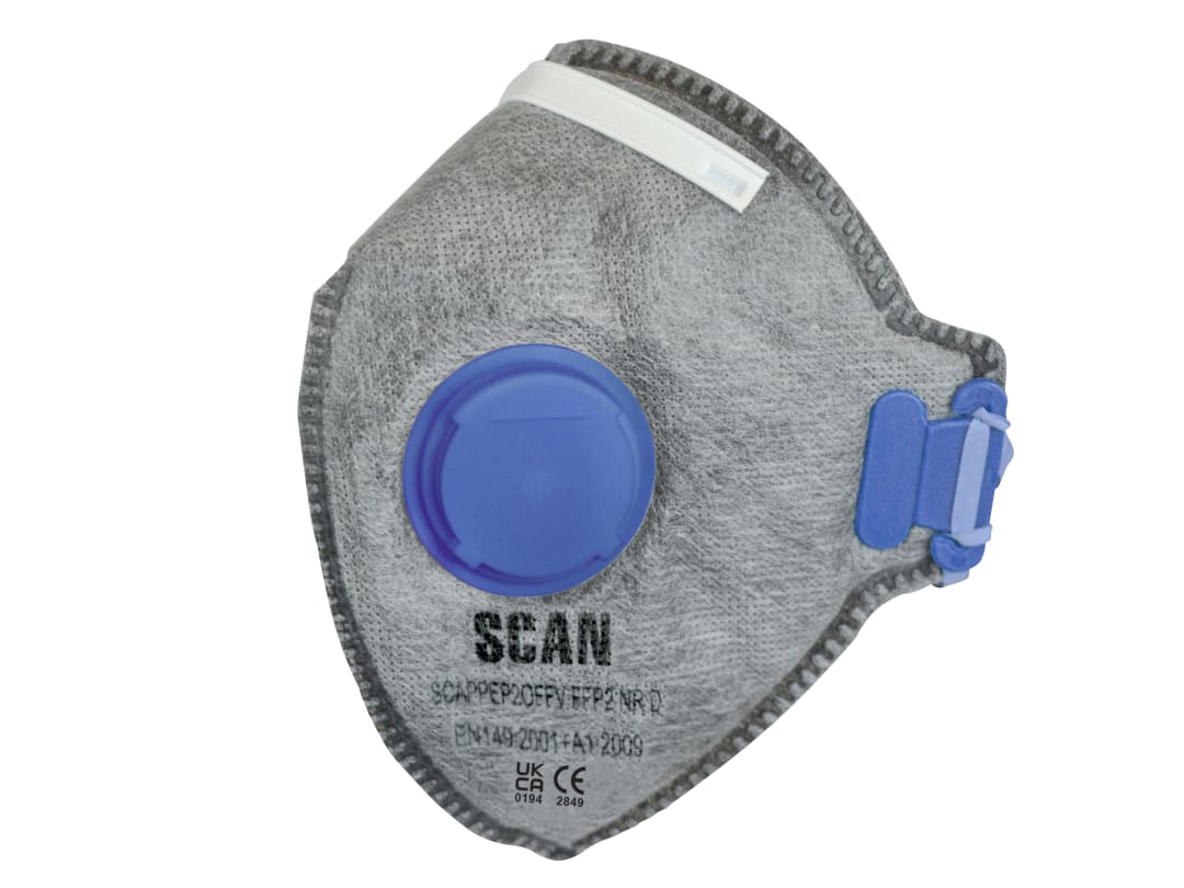 Scan Fold Flat Disposable Odour Mask Valved FFP2 Protection (Pack 3) DAC4X-FD-3