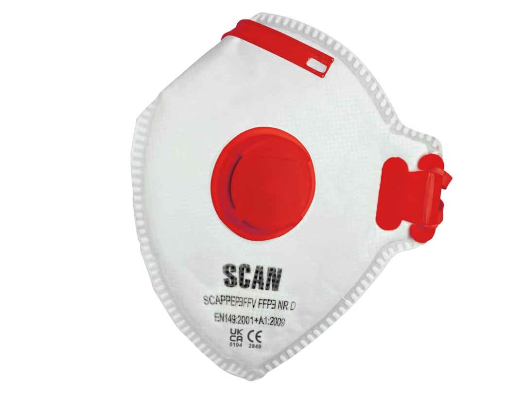 Scan Fold Flat Disposable Valved Disposable Mask FFP3 Protection (Pack 3) DTC3X-FD-3