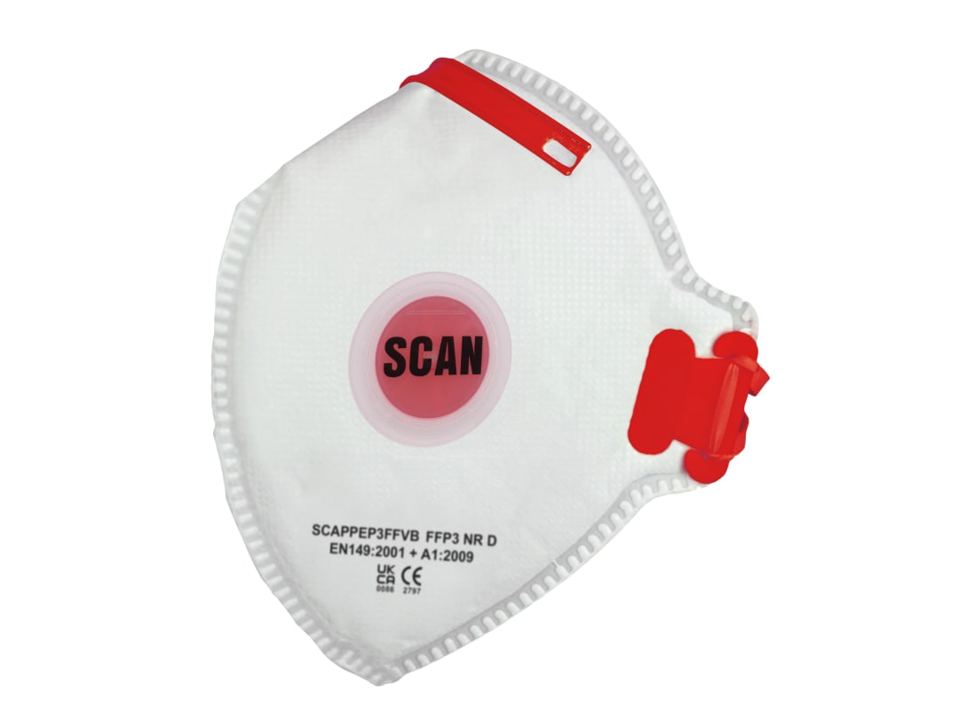 Scan Fold Flat Disposable Valved Disposable Mask FFP3 Protection (Pack 10) DTC3X-F FFP3 10