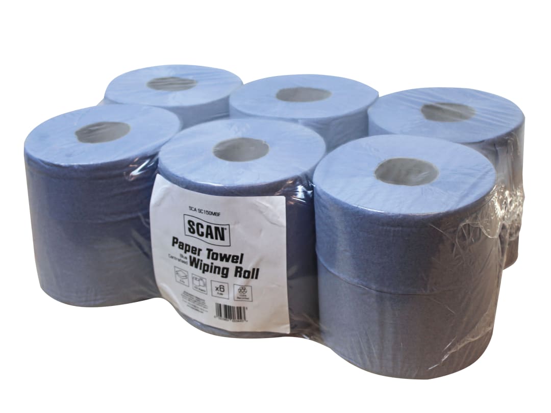 Scan Paper Towel Wiping Roll 2-Ply 176mm x 150m (Pack 6) C2B157F-CFR018FN