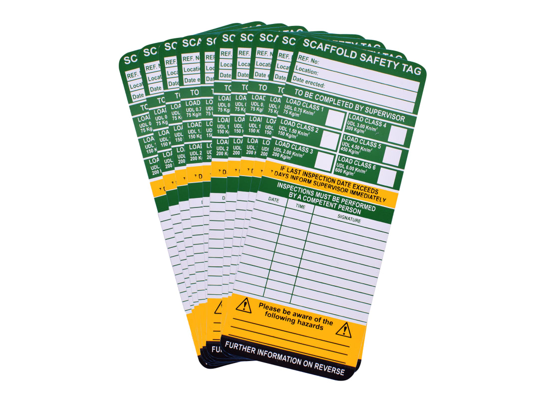 Scan Scaffold Tag Inserts Pack Of 10 TG0110