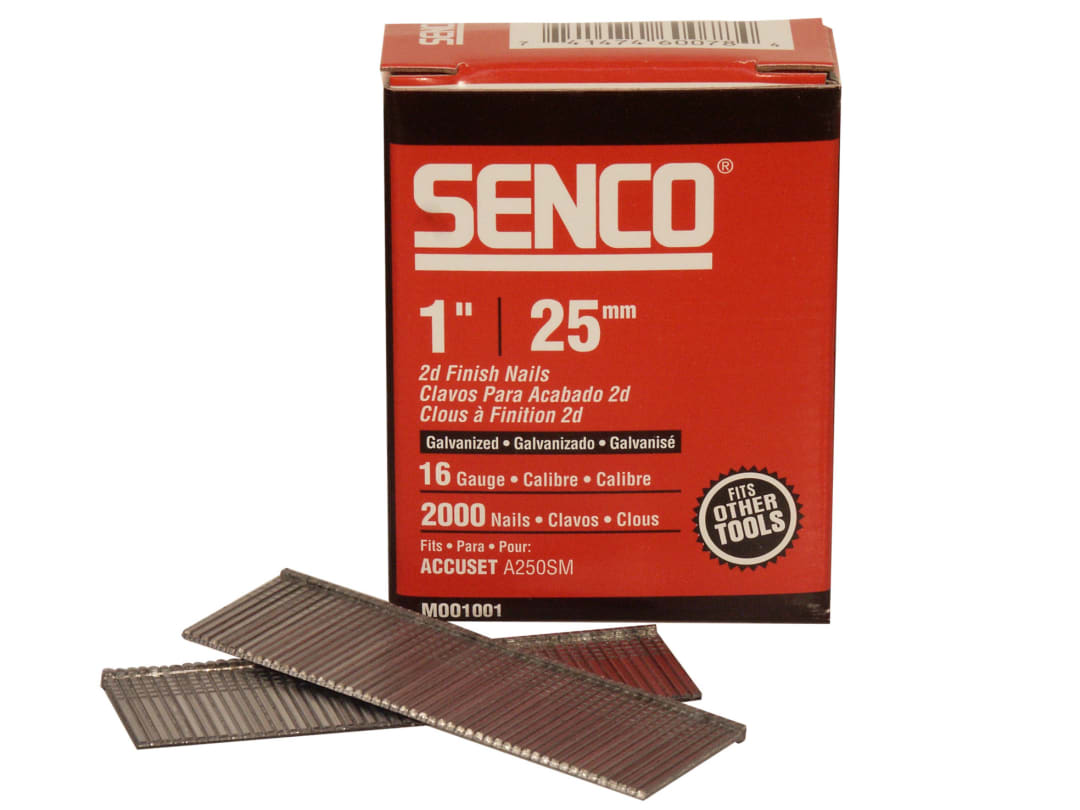 Senco Straight Brad Nails Galvanised 16G x 25mm (Pack 2000) RX13EAA