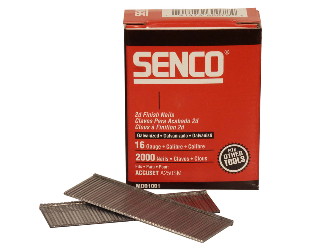 Senco Straight Brad Nails Galvanised 16G x 38mm (Pack 2000) RX17EAAD