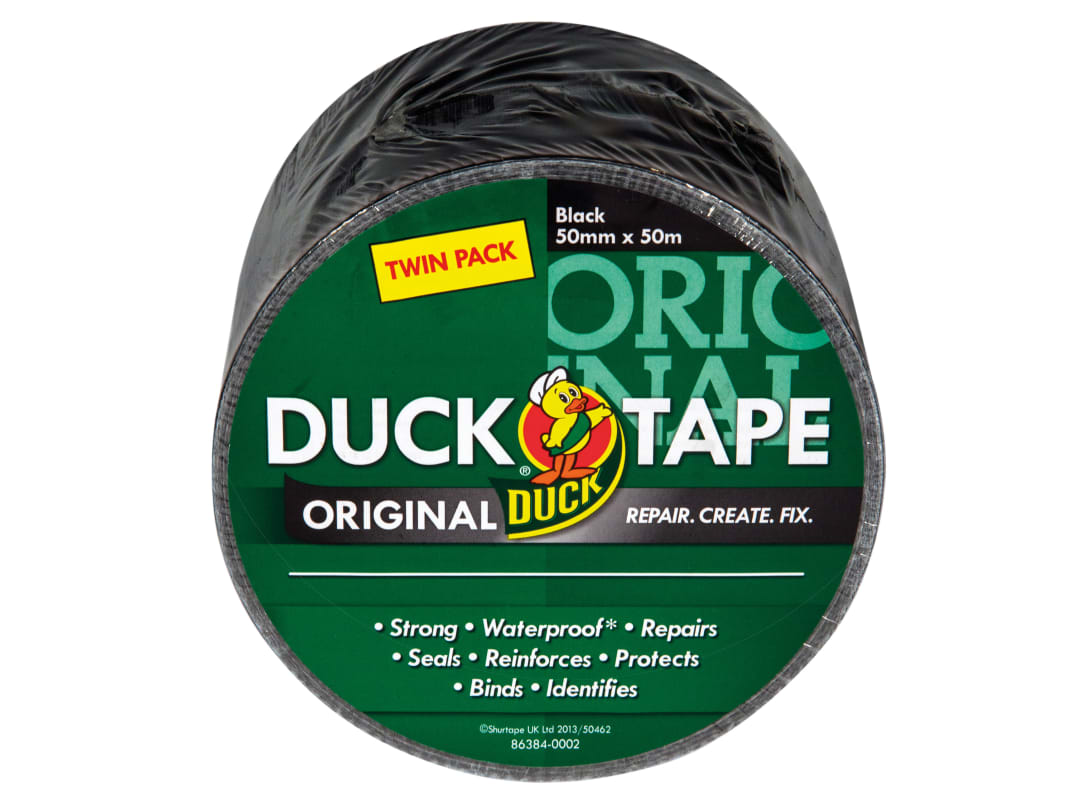 Shurtape Duck Tape® Original 50mm x 50m Black (Twin Pack) 232336