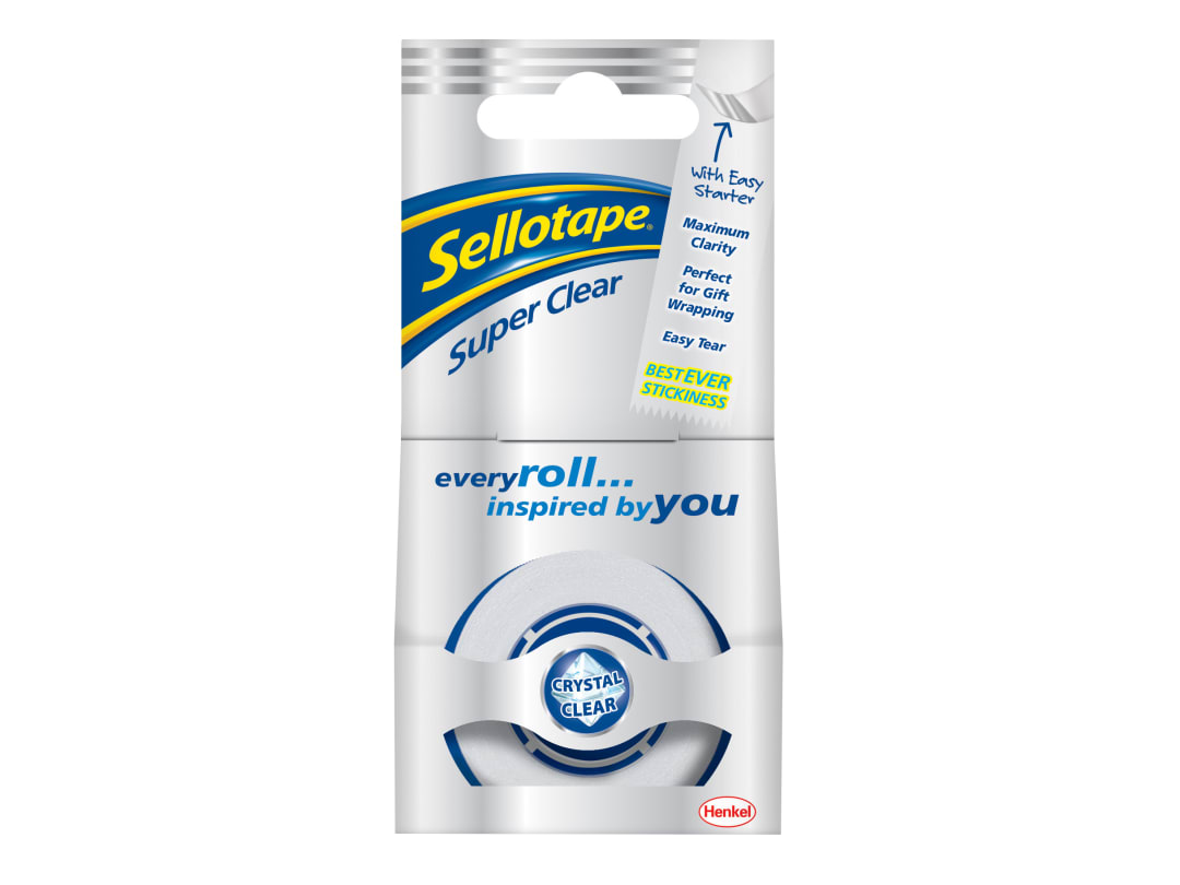 Sellotape Super Clear Sticky Tape - 1 Roll 18mm x 25m 2996733