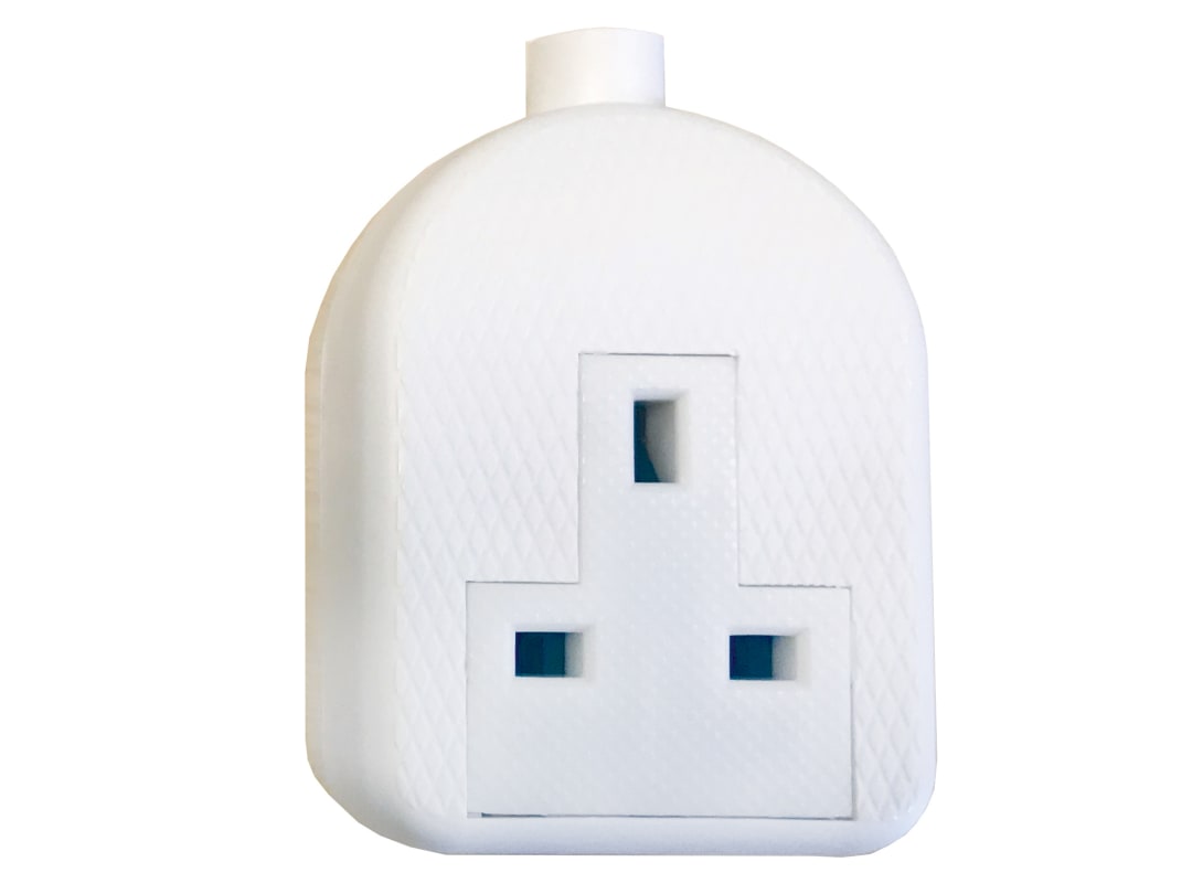 SMJ White Trailing Extension Socket 13A 1-Gang RTS1GW