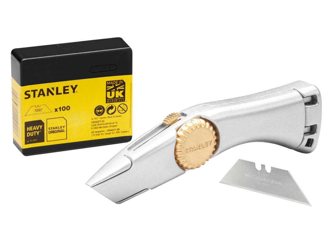 STANLEY® Hand Tools Retractable Blade Heavy-Duty Titan Trimming Knife & 100 Blades FMHT10122-0
