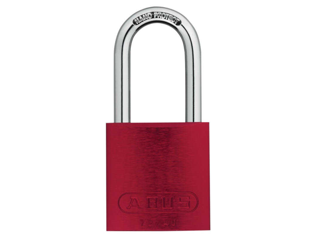 ABUS Mechanical 72/40mm Aluminium Padlock 40mm Long Shackle Red Keyed Alike TT0216262 10045239-01