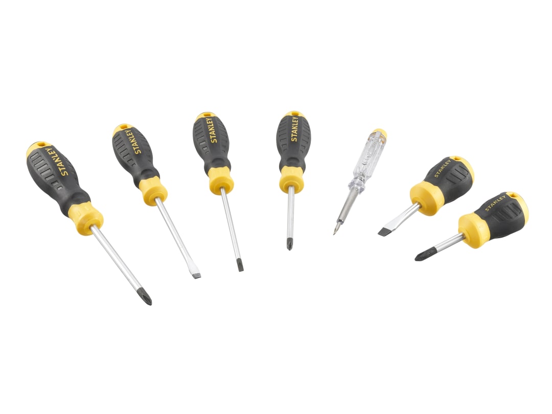 STANLEY® Hand Tools CUSHION GRIP™ Screwdriver Set, 6 Piece + Voltage Tester STHT16166-0
