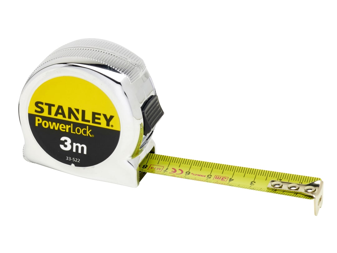 STANLEY® Hand Tools PowerLock® Classic Pocket Tape 3m (Width 19mm) (Metric only) 0-33-522