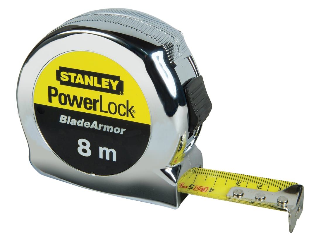 STANLEY® Hand Tools PowerLock® BladeArmor® Pocket Tape 8m (Width 25mm) (Metric only) 0-33-527