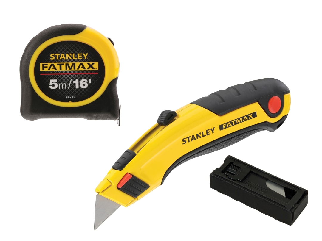 STANLEY® Hand Tools FatMax® Triple Pack - Tape, Retractable Knife and Blades FMHT43257-0